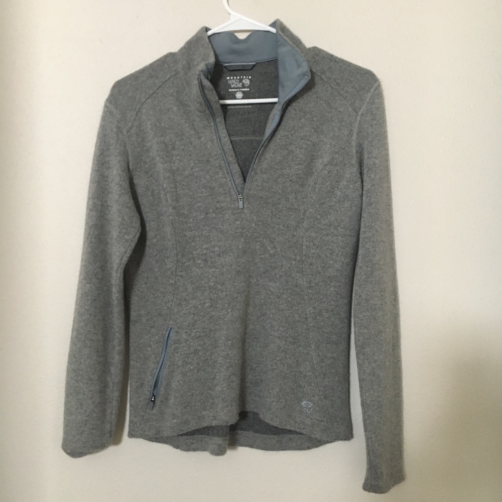 Mountain hardware zip wool gray layer top small